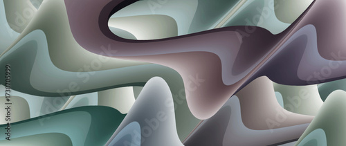 Abstract waves in soft colored pastel tones decorative illustration and vector background
