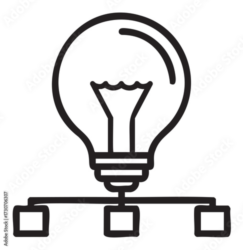Light bulb icon representing innovative solutions and ideas connection - stock vector