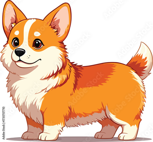Cute cartoon a illustrator vector Corgi