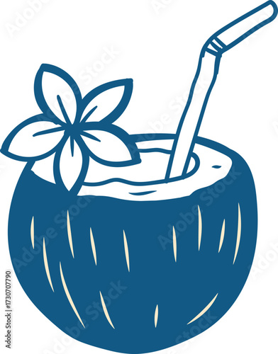 coconut drink with umbrella