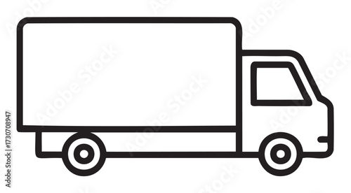 Outline of delivery truck icon with simplistic design and bold lines for transport theme - stock vector