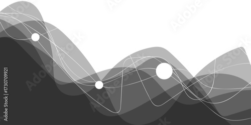 Abstract grey wavy lines Digital frequency Abstract white geometric background. Vector illustration. White abstract background with wavy lines. Digital future technology concept. vector illustration. 