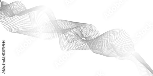 Abstract grey wavy lines Digital frequency Abstract white geometric background. Vector illustration. White abstract background with wavy lines. Digital future technology concept. vector illustration. 
