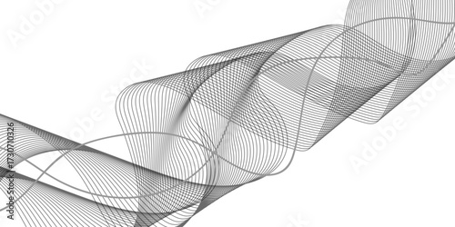 Abstract grey wavy lines Digital frequency Abstract white geometric background. Vector illustration. White abstract background with wavy lines. Digital future technology concept. vector illustration. 