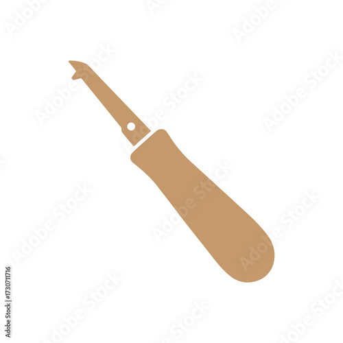 Sewing hook footprint silhouette icon vector flat design.
