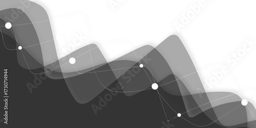 Abstract grey wavy lines Digital frequency Abstract white geometric background. Vector illustration. White abstract background with wavy lines. Digital future technology concept. vector illustration. 