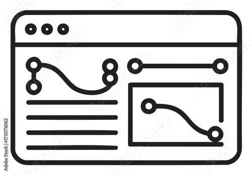 Simple interface design with graphical data visualizations - stock vector