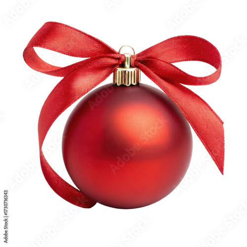 Red christmas ball with ribbon bow png christmas ornament png ribbon bow png red ball png festive decoration png holiday ornament png transparent background image