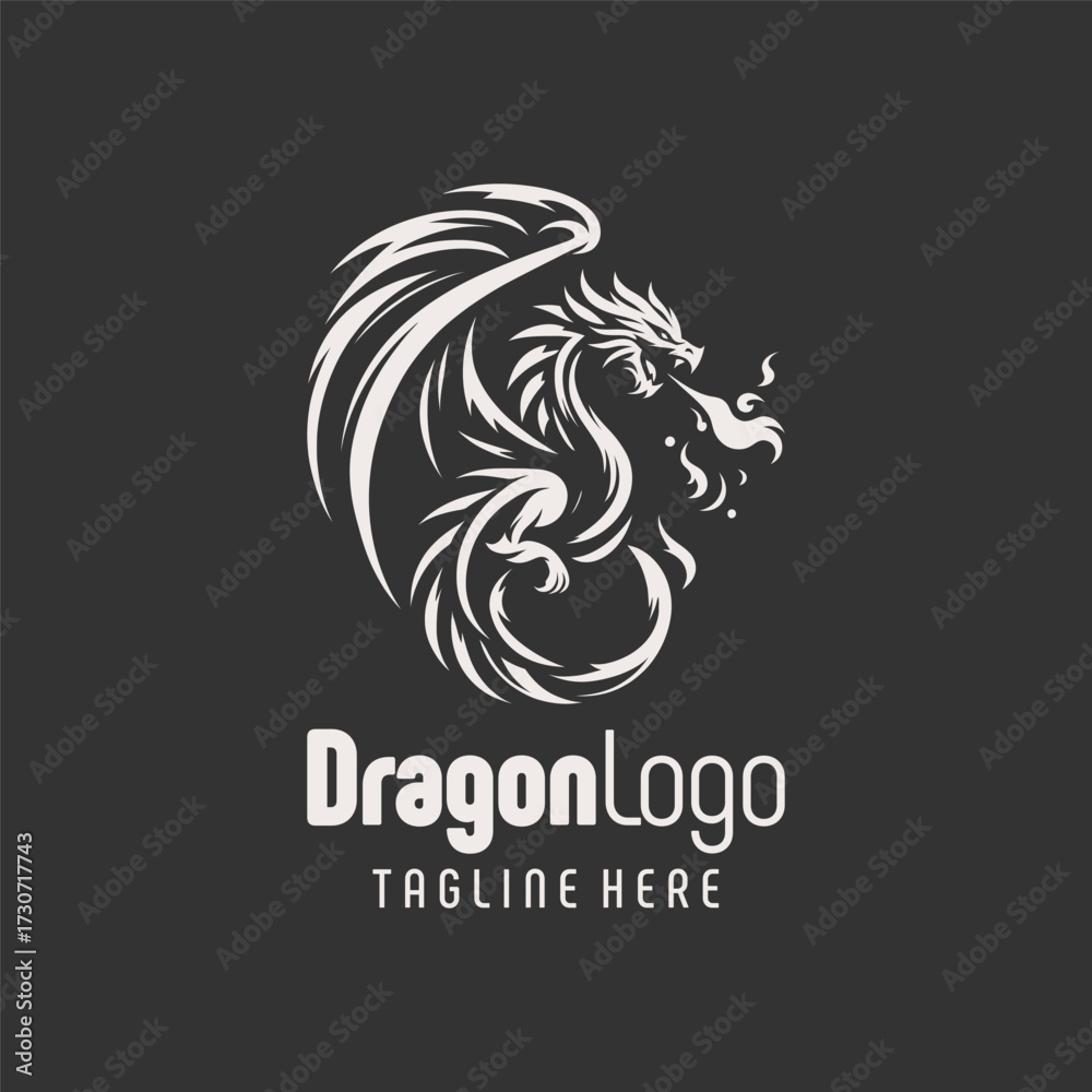 Fototapeta premium Stunning Dragon Branding Logo Design
