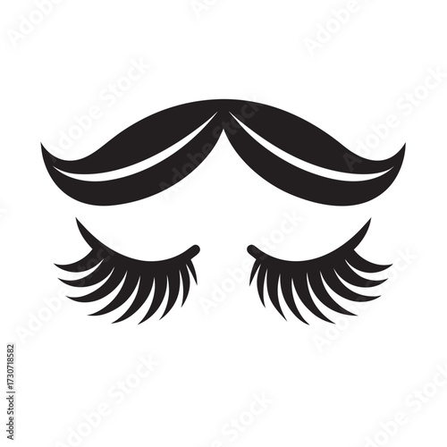 Closed Eye Silhouette Illustration Vector