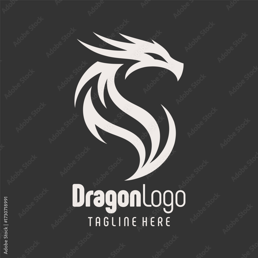 Fototapeta premium Creative Fire Dragon Logo Symbol