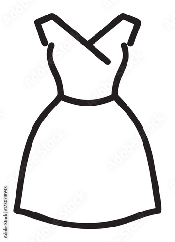 Simple black and white dress icon illustration - stock vector