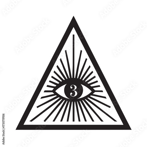 Mystical Third Eye Silhouette Vector