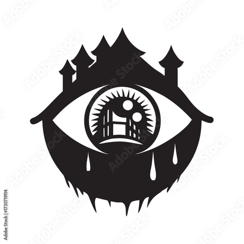 Horror Eye Silhouette Vector Design