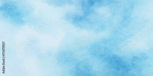 Bright summer day: a beautiful blue sky with fluffy white clouds, a clear cloudscape of nature's heaven