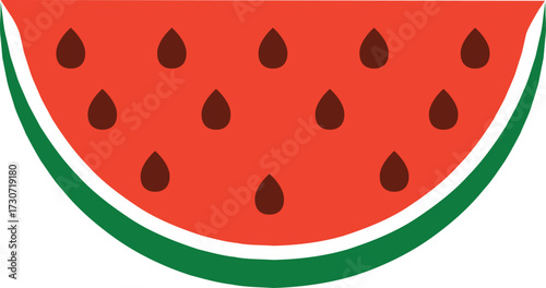 red watermelon vector illustration on white background 