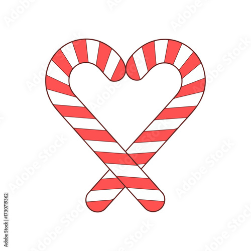 crossed candy canes heart love symbol