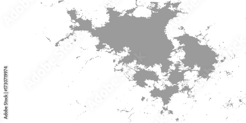 Abstract grunge background with black ink splats outlining a detailed vector map of Europe with country borders for a travel and business design
