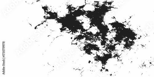 Black grunge ink splat texture vector design illustration for dirty paper background pattern