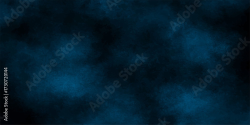 Dark blue grunge wall texture background with vintage cloud design