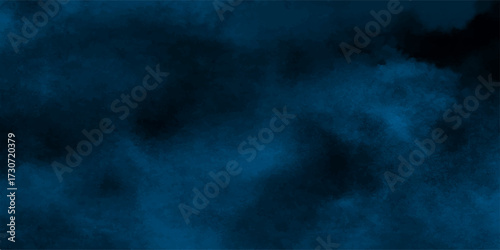 Abstract blue smoke texture on a dark black background like a night sky