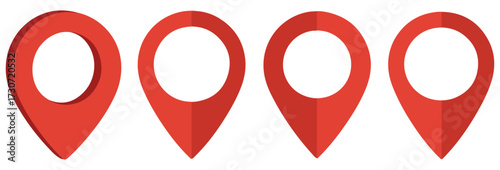 pin map marker icon set red gps location vector