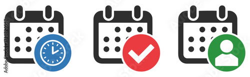 calendar icon set for schedule reminder and important dates
