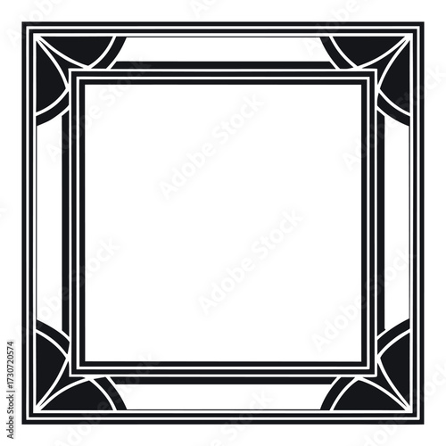 Black color Border and Frame Design, Solid White Background (2).eps