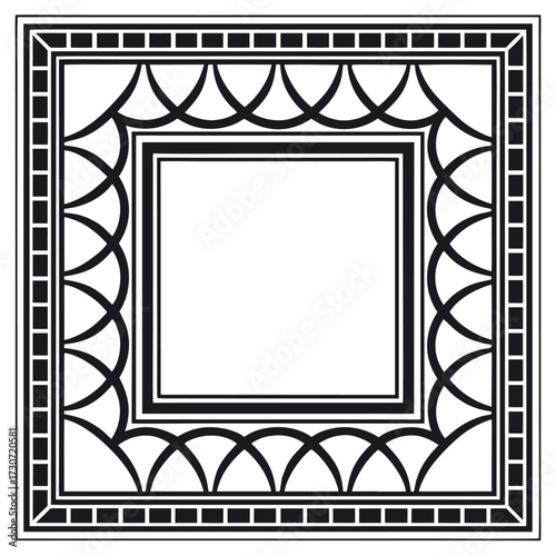 Black color Border and Frame Design, Solid White Background (1).eps