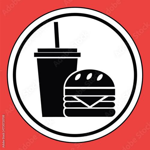 Black color Food and Drink Icon Design, Solid White Background (3).eps