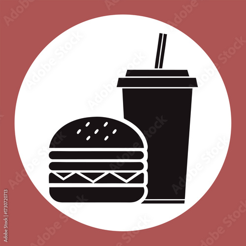 Black color Food and Drink Icon Design, Solid White Background (2).eps