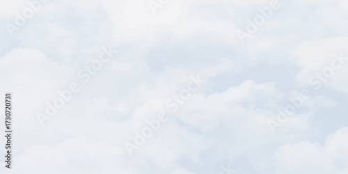 Bright summer day with fluffy white clouds in the blue sky creating a beautiful nature cloudscape
