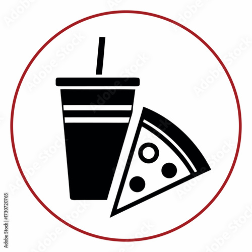 Black color Food and Drink Icon Design, Solid White Background (8).eps