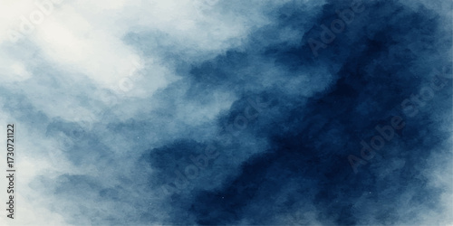 The vast dark blue sky forms a stunning, light summer nature background with white cloudscape
