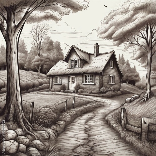 Sketch nature house