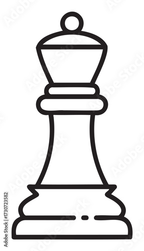 Simple outline of a king chess piece in black and white - stock vector