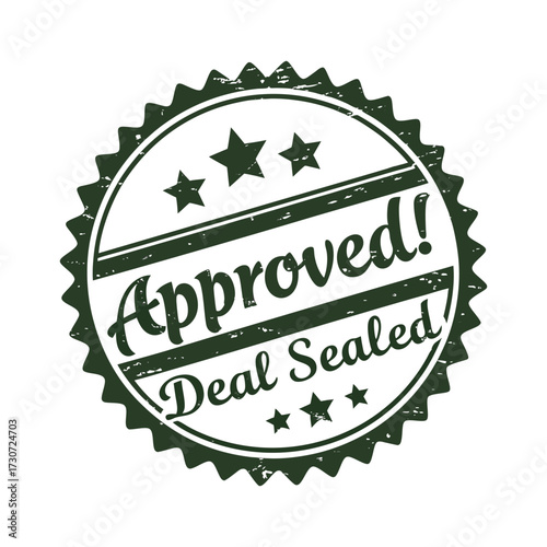 Illustration of approved deal sealed stamp