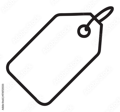 Blank price tag with hole for string attachment - stock vector