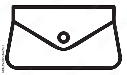 Minimalist black and white envelope clutch bag icon design - stock vector