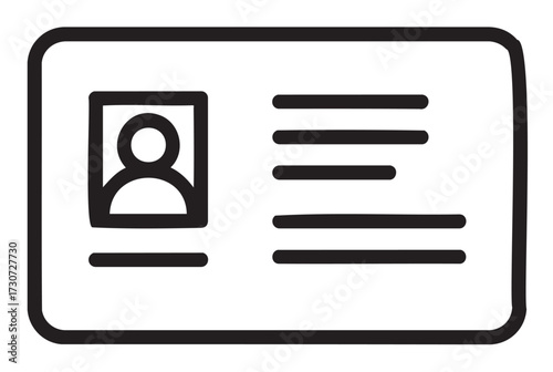 Generic id card outline with person icon and text lines - stock vector