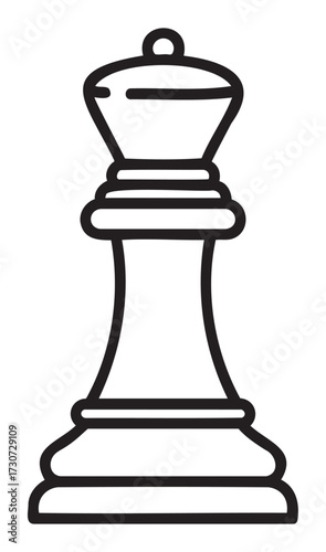 Black and white chess piece illustration of a king icon - stock vector