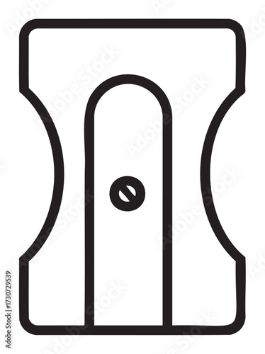 Black and white outline of a pencil sharpener - stock vector