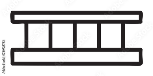 Minimalist black and white jail cell bars outline - stock vector
