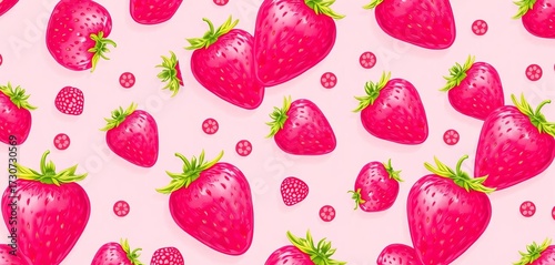 Sweet strawberry pink seamless vector pattern background, ideal for feminine designs, design, strawberry