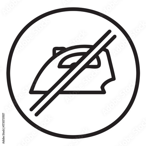 No ironing symbol signifying fabric care instructions - stock vector