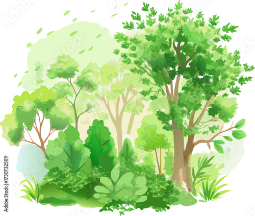 vector illustration of a green tree