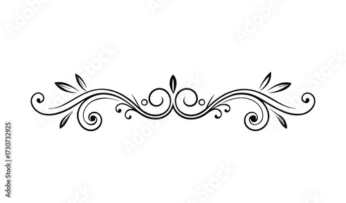 Elegant flourish isolated on white background for design