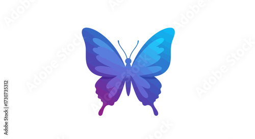 Vibrant Blue and Purple Butterfly Illustration - A Symbol of Transformation and Beauty in Nature, Evoking Feelings of Freedom and Grace