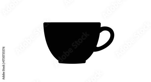 Clean and crisp vector-style black silhouette of a versatile beverage cup, perfect for modern graphic design projects and minimalist icons