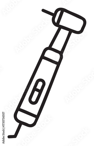 Electric hammer drill silhouette with adjustable depth gauge - stock vector